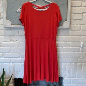 Loft Orange Dress w/ Short Sleeves, Cross Back 12